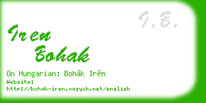 iren bohak business card